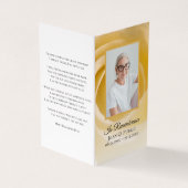 Witte rozenbloem begrafenis gebed visitekaartje (Buitenkant)