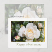 witte rozenbloem briefkaart (Voorkant / Achterkant)