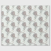 witte rozenbloem cadeaupapier (Vlak)