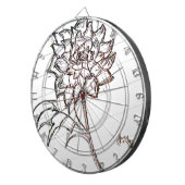 witte rozenbloem dartbord (Voorkant Rechts)