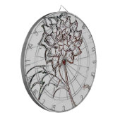 witte rozenbloem dartbord (Voorkant Links)