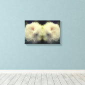 Witte rozenbloem in bloei Abstract Canvas Afdruk (Insitu (Houten vloer))