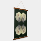 Witte rozenbloem in volle bloei Abstract Hangend Wandkleed (Gebogen)