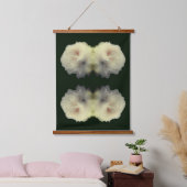 Witte rozenbloem in volle bloei Abstract Hangend Wandkleed (Slaapkamer)