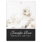 Witte rozenbloem klembord (Achterkant)