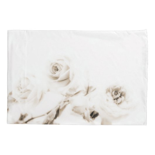 witte rozenbloem kussensloop (Achterkant)