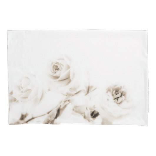 witte rozenbloem kussensloop (Voorkant)