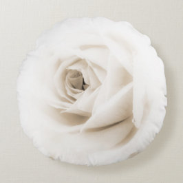 Witte rozenbloem rond kussen