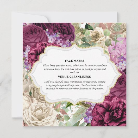 Witte rozenbloem van Bourgogne  lijst Kaart (Achterkant)