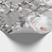 Witte rozenbloem winterbloemgrijs cadeaupapier (Hoek)