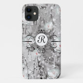 Witte rozenbloem winterbloemgrijs Case-Mate iPhone case (Achterkant)