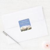 witte rozenbloemen bruiloft gunst bedankt vierkante sticker (Envelop)