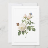 witte rozenbloemen Christelijke bruiloft Kaart (Achterkant)