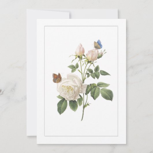 witte rozenbloemen Christelijke bruiloft Kaart (Achterkant)