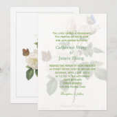 witte rozenbloemen Christelijke bruiloft Kaart (Voorkant / Achterkant)