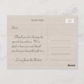  witte rozenbloemen dank u briefkaart (Achterkant)