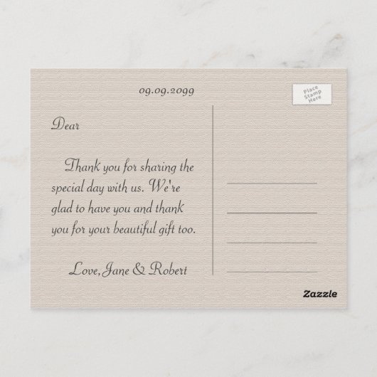  witte rozenbloemen dank u briefkaart (Achterkant)