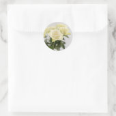 Witte rozenbloemen Elegante bloemenfoto Ronde Sticker (Tas)