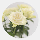 Witte rozenbloemen Elegante bloemenfoto Ronde Sticker (Voorkant)