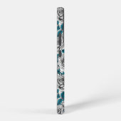 Witte rozenbloemen en goudvinken samsung galaxy hoesje (Rechterkant)