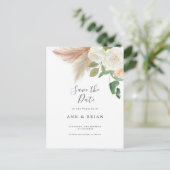 Witte rozenbloemen florale eucalyptus Sla de datum Briefkaart (Staand voorkant)