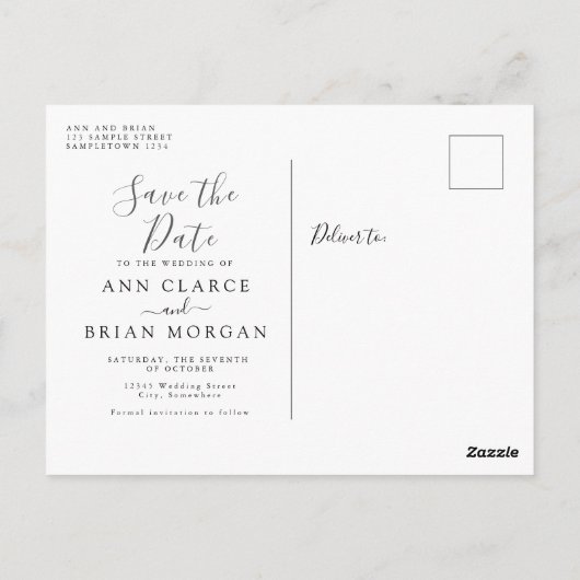 Witte rozenbloemen florale eucalyptus Sla de datum Briefkaart (Achterkant)