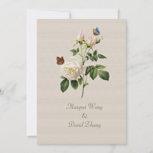  witte rozenbloemen met uitzondering van de datum save the date (Voorkant)