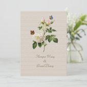  witte rozenbloemen met uitzondering van de datum save the date (Staand voorkant)