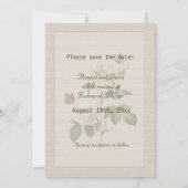  witte rozenbloemen met uitzondering van de datum save the date (Achterkant)
