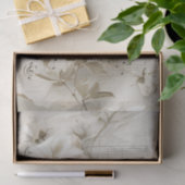 Witte rozenbloemen  muziekblad ephemera tissuepapier (Geschenk)