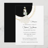 Witte rozenbruin vrijgezellenfeest met gouden acce kaart (Voorkant / Achterkant)