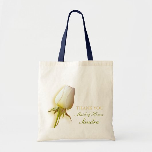 Witte rozenbruine bruidbruine bruidsmeisje met ere tote bag (Voorkant)