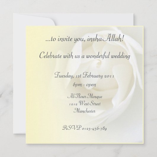 Witte rozenbruine rozenbruin/verloving kaart (Achterkant)