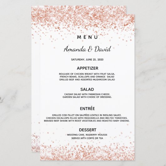 Witte rozengoudbruine bruiloft (Voorkant / Achterkant)