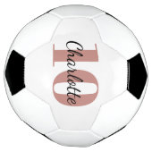 Witte rozengoudmonogram initiaal voetbal (Gedraaid)