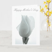 Witte rozenknop ... Moederdag kaart (Gele Bloem)