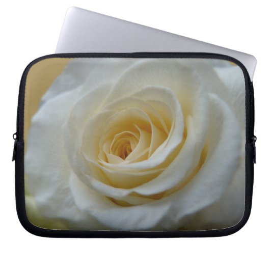 Witte rozenlaptophoes Romantisch Roos Hoesje table Laptop Sleeve (Voorkant)