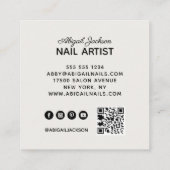 Witte rozenmarmer op website en QR-code ivoor Vierkante Visitekaartje (Achterkant)