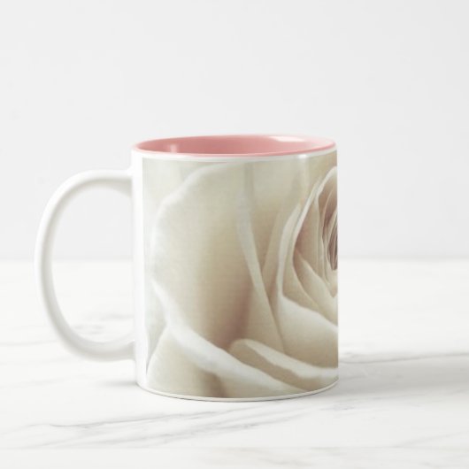 witte rozenmok tweekleurige koffiemok (Links)