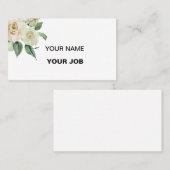 Witte rozennamecard visitekaartje (Voorkant / Achterkant)