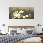 witte rozenolie canvas afdruk (Insitu (Slaapkamer))