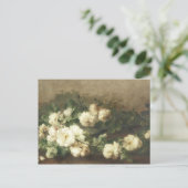  witte rozenolie, schilderd door Margaretha  Briefkaart (Staand voorkant)