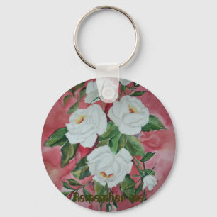 Witte rozenSleutelhanger Sleutelhanger