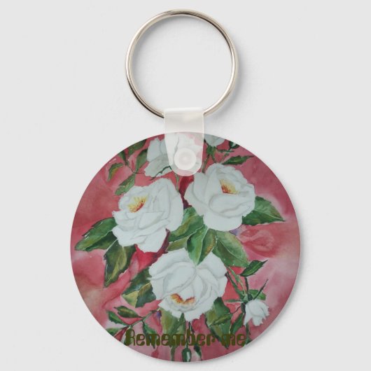 Witte rozenSleutelhanger Sleutelhanger (Voorkant)