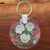 Witte rozenSleutelhanger Sleutelhanger (Voorkant)