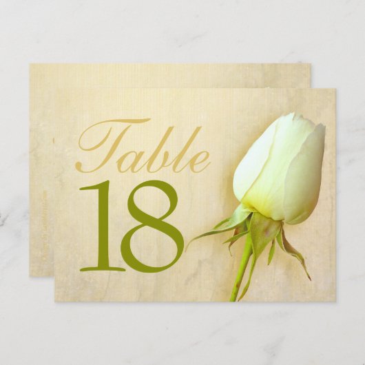 Witte rozenstaafjes trouwtafel nummer 10-39 briefk briefkaart (Voorkant / Achterkant)