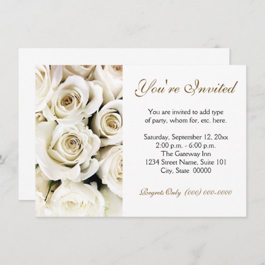 Witte rozenuitvindingen kaart (Voorkant / Achterkant)