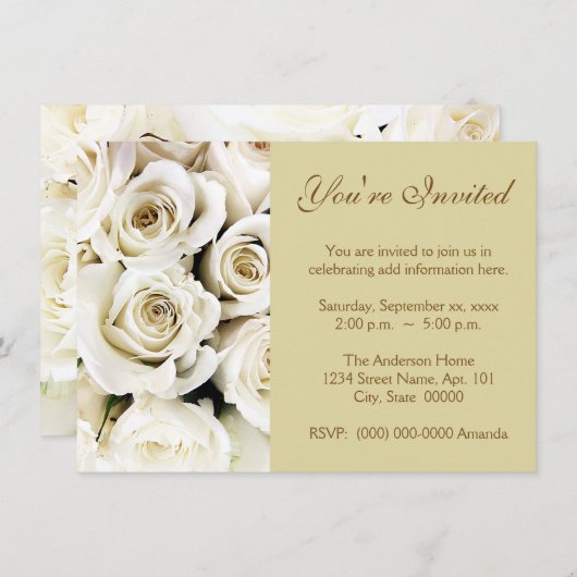 Witte rozenuitvindingen kaart (Voorkant / Achterkant)