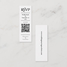 Witte RSVP QR Code Bruiloft Budget Behuizing Kaart Mini Visitekaartje