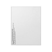 Witte rubriek Bedrijfs Merk en Informatie Notitieblok (Linkerzijde)